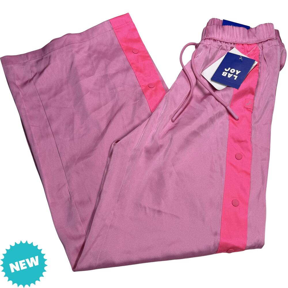 Joy Lab Pants Women's XXS Pink Snap Off Warm Up Straight Leg Pants Low Rise NWT